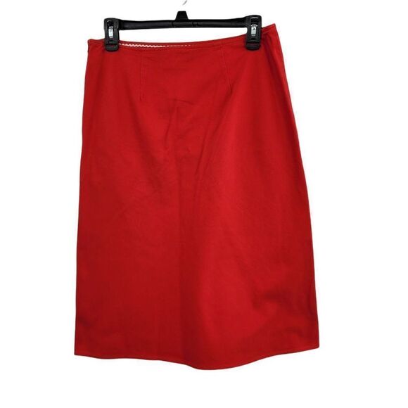 Southwestern Novelty Cactus Embroidered Stretch A-line Tea Length Skirt Red Sz 6 - Picture 4 of 9